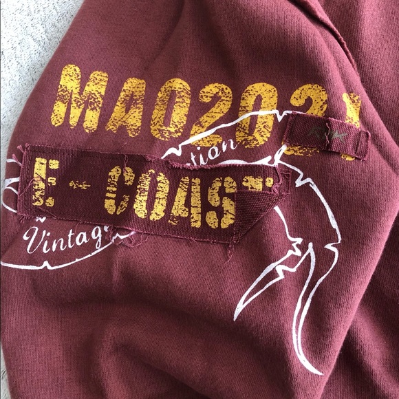 Reebok rare design vintage pullover crew neck Rusty brown colour ripped fabric - Picture 4 of 8